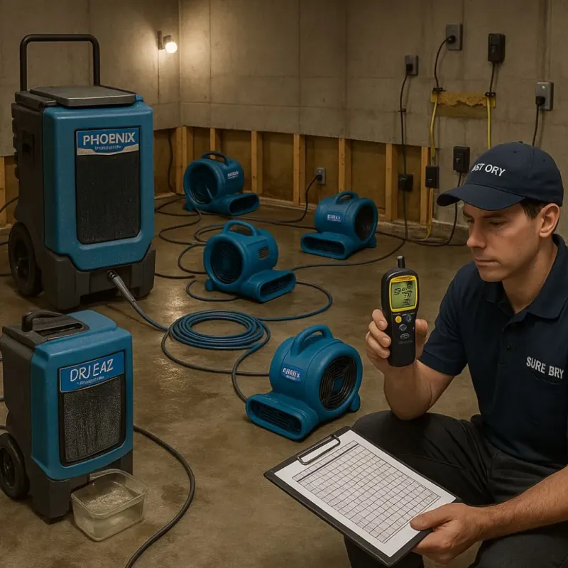 Structural Drying and Dehumidification process in Middlefield, OH